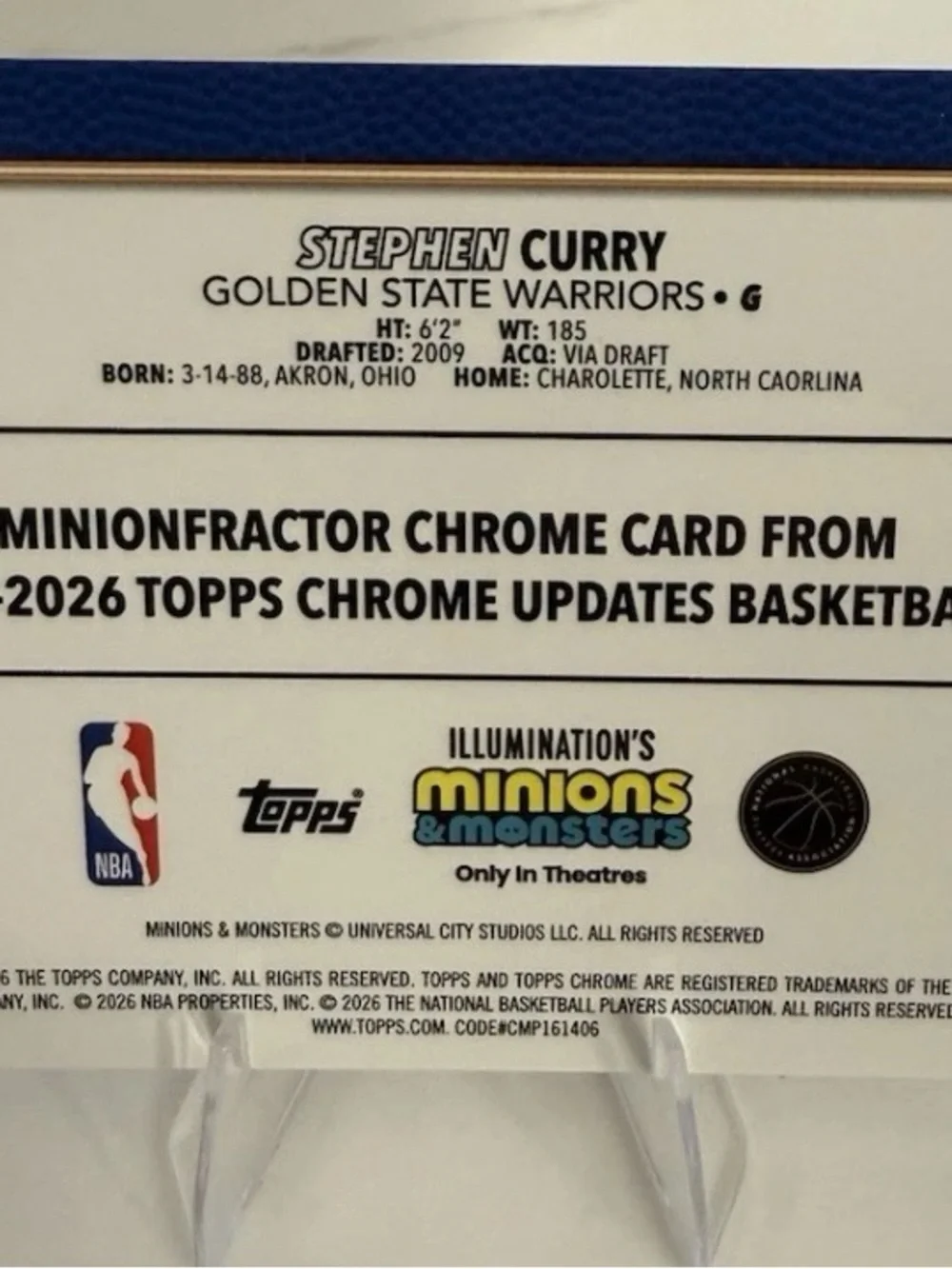 2025-26 Topps Chrome Update Basketball - STEPH CURRY Minion SSP CASE HIT! cp